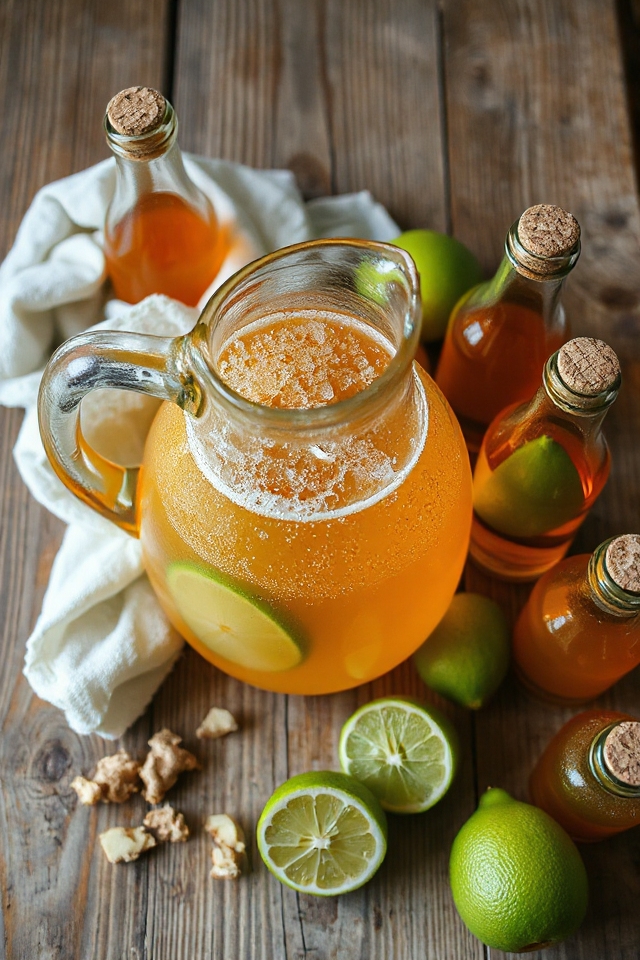 fermenting homemade ginger beverage