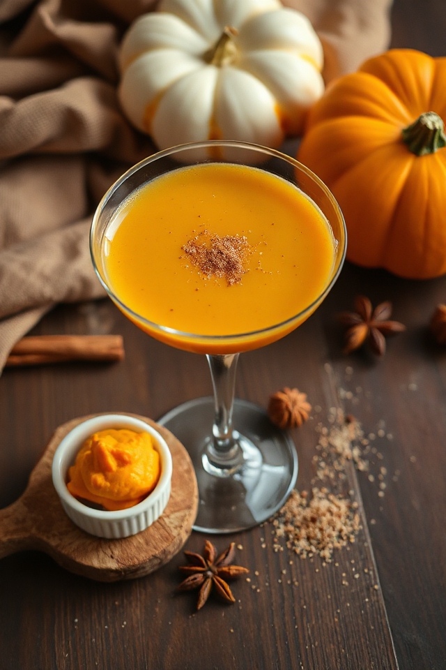 pumpkin flavored cocktail creation