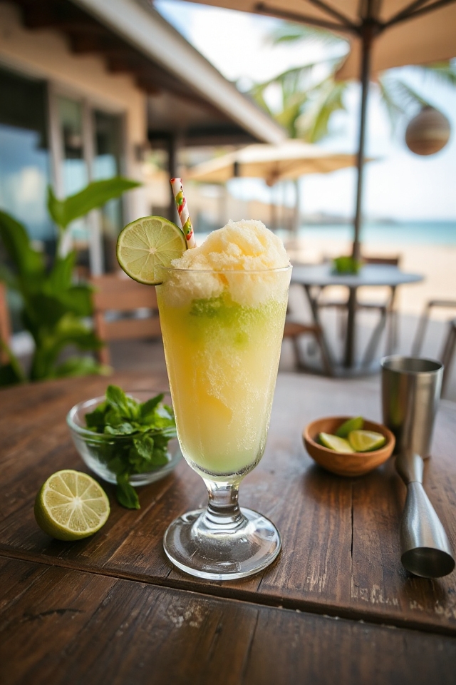 refreshing rum slush drink
