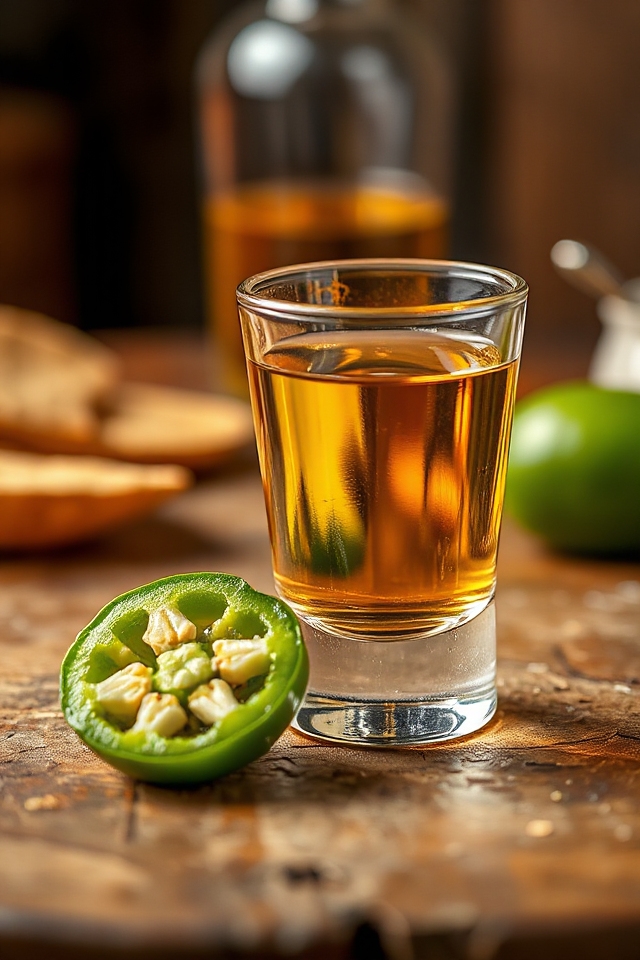 tequila shot with jalape o